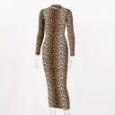 Vestido midi de mujer con estampado animal 1