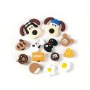 14 ks dekorace na crocsy pes a 3D motivy PVC sada ozdob do nazouvací obuvi doplňky do otvorů bot zábavné tvary 1