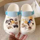 14 ks dekorace na crocsy pes a 3D motivy PVC sada ozdob do nazouvací obuvi doplňky do otvorů bot zábavné tvary 2