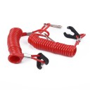 Säkerhetssnöre för vattenskoter 2 st Röd spiralsnöre med kontakt för motorbrytare och karbinhake Material TPU och PVC Längd upp till 1,6 m 1