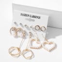 Boucles d'oreilles pour femmes 6 paires 5