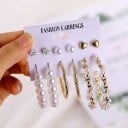 Boucles d'oreilles pour femmes 6 paires 15