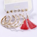 Boucles d'oreilles pour femmes 6 paires H854 4