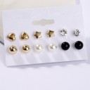 Boucles d'oreilles pour femmes 6 paires H854 9
