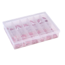 144 pcs conjunto de unhas francesas para mãos e pés formato quadrado unhas artificiais acrílicas brilhantes 12 tamanhos manicure e pedicure 13