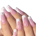 144 pezzi set di unghie francesi per mani e piedi Forma quadrata Unghie artificiali in acrilico lucido 12 misure Manicure e pedicure complete 2