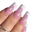 144 Piece French Nail Set for Hands and Feet Square Shape Glossy Acrylic Artificial Nails 12 Sizes Complete Manicure and Pedicure 6