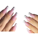 144 unidades de set de uñas francesas para manos y pies Forma cuadrada Uñas acrílicas artificiales brillantes 12 tamaños Manicura y pedicura completas 4