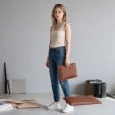 15-16 hüvelykes laptop tok öko bőrből, hajtókával 28 x 37 cm, egérpad MacBook Pro 15 és Pro 16 számára 9