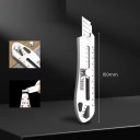 15.3 cm Multifunctional Folding Knife Metal Body Cutting Screw and Lid Opening Ruler Black Work Knife Precise Blade Adjustment 6