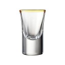 15 ml:n shottilasien setti, jossa kullattu reuna, 6 kpl. Shottilasit väkeville alkoholijuomille. Elegantit minilasit alkoholille. Väkeville 1
