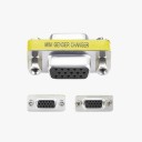 15-pin VGA Adapter for Connecting Cables and Devices Compact Adapter for Monitor and Projector Metal Body with Threaded Posts 4