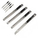 15 Stück einziehbares Schneidemesser aus Edelstahl, Hobbymesser, tragbares Abbrechmesser, Bastelmesser für Karton, Papier, Heimwerken 2