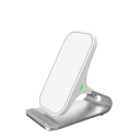 15 W Qi Wireless Charger with Stand for Mobile Phones Slanted Charging Surface Aluminium Base ABS and PC Plastic 1
