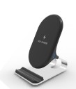 15 W teljesítményű Qi vezeték nélküli töltő mobiltelefonokhoz állvánnyal Ovális töltőfelület Alumínium állvány támasztékkal Fényjelző 2