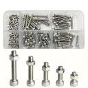 150 ks sada šestihranných imbusových šroubů a matic M3x8–25 nerezová ocel 304 stříbrná pro montáž a spojování dílů 1