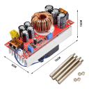 1500W DC-DC měnič napětí 10-60V na 12-90V s vestavěným větráčkem Hliníková žebra 150 kHz Převodník stabilizátor napájení 3