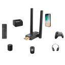 150m-es USB Bluetooth 5.4 adapter PC-hez, kettős üzemmódú BLE/EDR vevőhöz, adóhoz, audiohoz, egérhez, billentyűzethez, Win XP/7/8/10/11 alacsony fogyasztású, 7 eszközhöz 4