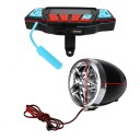 Bluetooth ljudspelare för motorcykel med 2 högtalare och skärm Effekt 30 W Strömförsörjning 12 V USB-port och TF-kortplats Monteringsmaterial 4