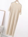 Vestido midi de mujer con mangas cortas 1