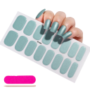 16 dicas de autocolantes de unhas em gel semi-duros com efeito metálico perolado UV/LED lâmpada Cores limpas de longa duração Decoração de cobertura total 2