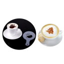 16 plastikowych szablonów cappuccino 13 x 8,3 cm Dekoracyjne szablony do kawy cukier puder kakao cynamon Szablony baristy do latte art 2