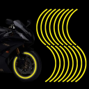 16 stk. reflekterende striber klistermærker til 17-19&quot; fælge Sikkerhedsfolie til bil- og motorcykelfælge Reflekterende bånd Tuning dekoration 7