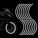 16 stk. reflekterende striber klistermærker til 17-19" fælge Sikkerhedsfolie til bil- og motorcykelfælge Reflekterende bånd Tuning 2