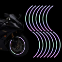 16 stuks Reflecterende strepen stickers voor 17-19" velgen Veiligheidsfolie voor auto- en motorvelgen Reflecterende tapes Tuning 7
