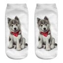 Damska strumpor med hundtryck Polyester bomull 4
