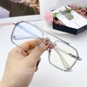 Glasögon mot blått ljus för dator och telefon Stor fyrkantig båge med dubbel metallbro Nässtöd Linsernas bredd 54 mm 3