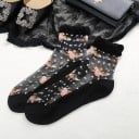 Damstrumpor i nylon med blommor 2