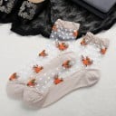 Damstrumpor i nylon med blommor 3