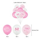 18 db Latex születésnapi lufi 30,4 cm Rózsaszín és fehér keverék masnikkal Boldog Születésnapot Parti lufik dekorációk ünnepségre 2