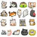 18 ks dekorace na crocsy různé kočičky 2–3 cm PVC ozdoby na obuv doplňky pro crocsy a gumové boty s motivem koček 2