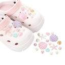 18 ks dekorácie na crocsy morský motív perleťové PVC ozdoby na topánky mušle hviezdice perly doplnky obuvi štýlové charms 1