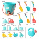 18 pièces Ensemble de jouets de plage d'été pour enfants Seau en plastique Arrosoir Pelles Jouets de sable Outils aquatiques pour creuser et jeux 2