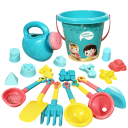18pcs Summer Children's Beach Toy Set Plastic Bucket Watering Can Spades Sand Toys Water Tools for Digging and Outdoor Play 1