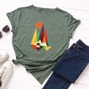 Dam T-shirt med färgglada tryck B162 7