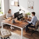 199 cm pitkä kirjoituspöytä kahdelle vierekkäin Valkoisilla jaloilla ja valkoisella rungolla Kestävyys jopa 90 kg Puupintamalli 4