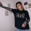Dam T-shirt med paljetter A784 2