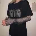 Dam T-shirt med paljetter A784 5