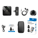 2.4G trådløs klip mikrofon med USB C modtager 4,3 x 4,7 x 1,3 cm Professionel mikrofon til optagelse af YouTube TikTok videoer 3