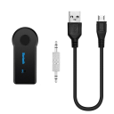 2 az 1-ben Bluetooth 5.0 audio adapter vevő és adó 3,5 mm-es jack csatlakozóval autórádióhoz, AUX fejhallgatóhoz, laptophoz, gyors audioátvitelhez, kihangosítóhoz 2