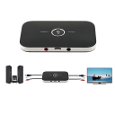 2 az 1-ben Bluetooth 5.3 audio adapter adó és vevő 3,5 mm-es AUX RCA vezeték nélküli adapter autós TV-hez PC fejhallgatóhoz beépített akkumulátor 600mAh USB 2