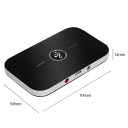 2 az 1-ben Bluetooth 5.3 audio adapter adó és vevő 3,5 mm-es AUX RCA vezeték nélküli adapter autós TV-hez PC fejhallgatóhoz beépített akkumulátor 600mAh USB 5