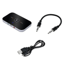 2 az 1-ben Bluetooth 5.3 audio adapter adó és vevő 3,5 mm-es AUX RCA vezeték nélküli adapter autós TV-hez PC fejhallgatóhoz beépített akkumulátor 600mAh USB 7