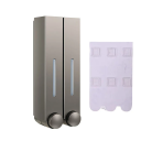 2 buc. dozator de săpun și gel de duș montat pe perete 420 ml Dozator de detergent de baie autoadeziv 10x8x28cm Pompă fără găurire 7