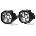 2 buc faruri LED externe negre pentru motocicletă, 6 LED-uri, 12V 15W 1500 lm, plastic ABS, lumină impermeabilă IP65, 65 x 55 x 50 mm, accesorii 1
