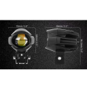 2 buc faruri LED pentru motocicletă, 25W IP67, spot luminos, alb cald și rece, 9-85V DC, suport dublu, montare universală 3